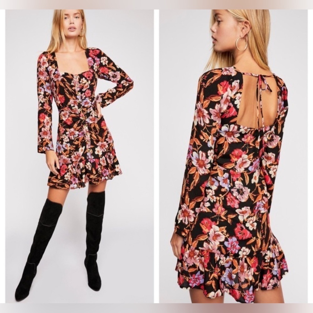 Free people fancy floral sexy dress size 2 or xs / small
